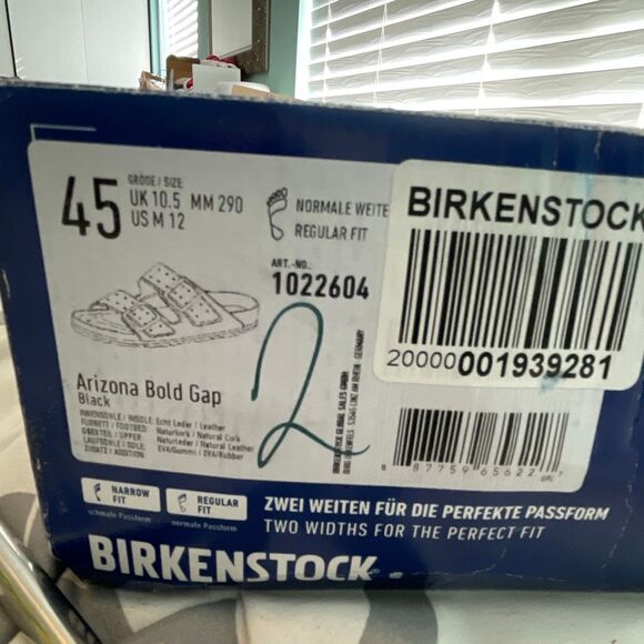 Birkenstock Arizona Bold Gap Black Leather Sandal 45 US 12 Mens - Picture 9 of 12